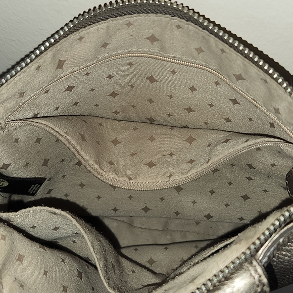 Metallic Fossil Crossbody Satchel Bag - Picture 9 of 12